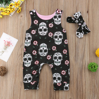 Halloween Skull Romper Sleeveles