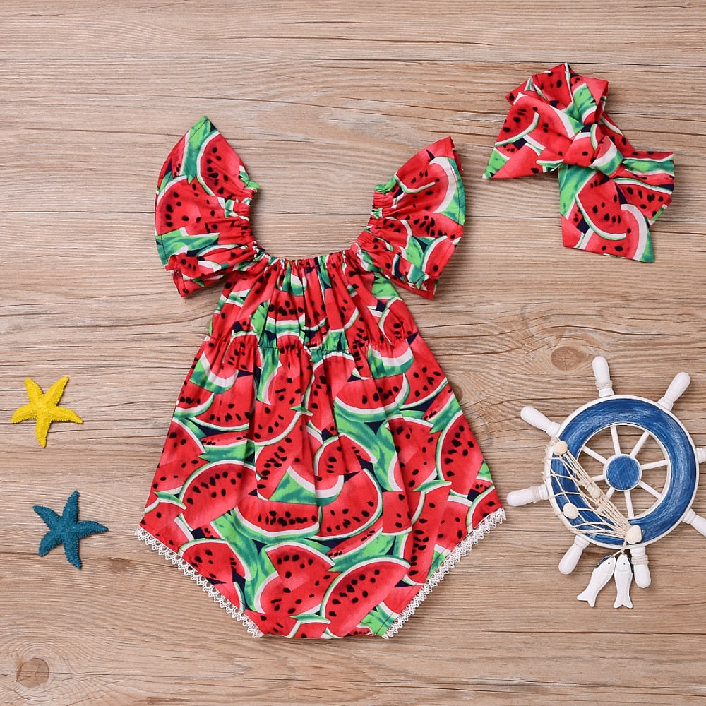 Children's Bodysuit  watermelon + headband