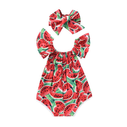 Children's Bodysuit  watermelon + headband