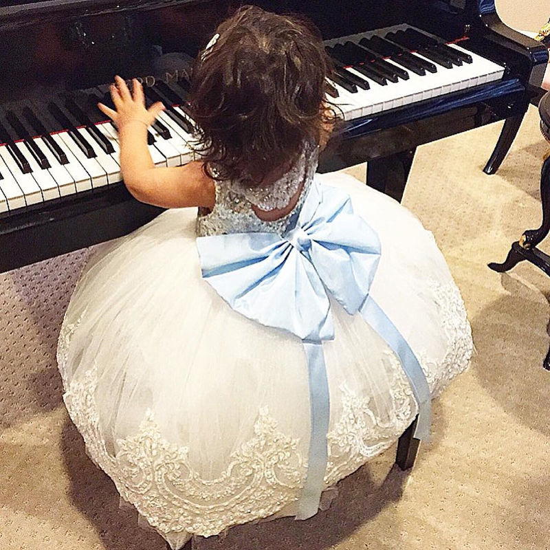 White Dress with Blue Bow