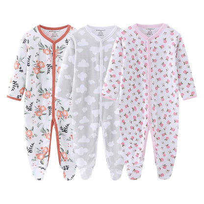 Kit 3 Printed Baby Girl Jumpsuit