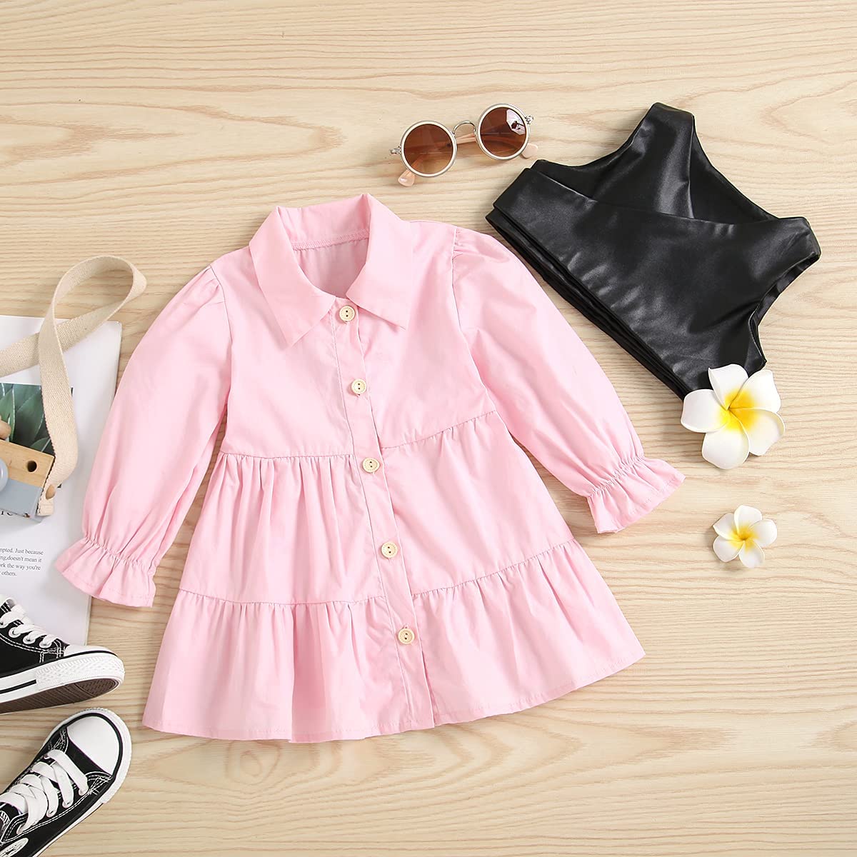 Pink children's dress with top