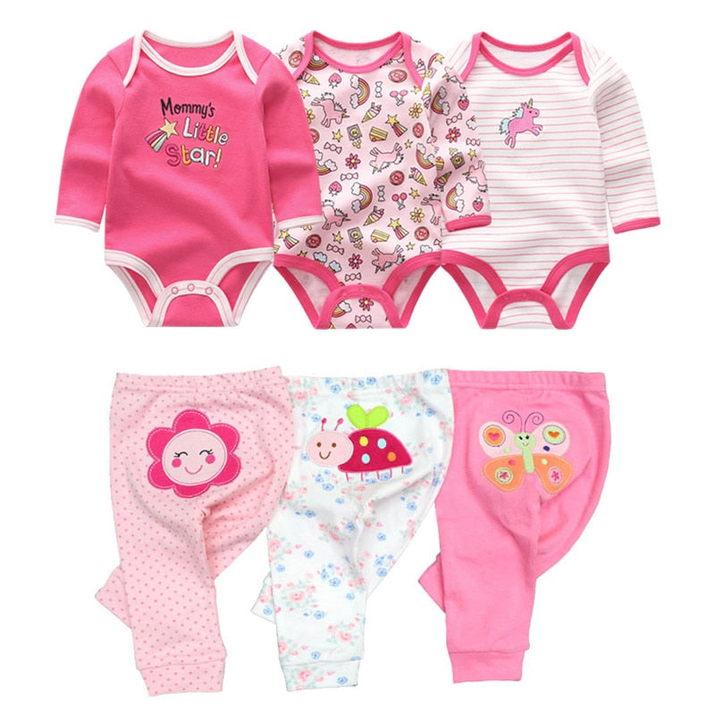 Kit 6 Pieces baby girl prints