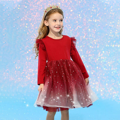 Children's dress with tulle skirt and glitter