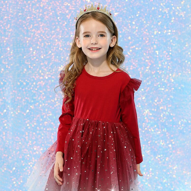 Children's dress with tulle skirt and glitter