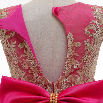 Pink Prom Dress With Bow