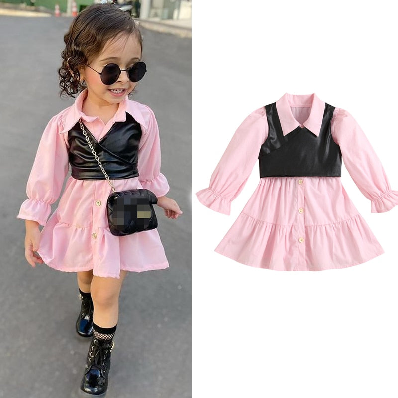 Pink children's dress with top