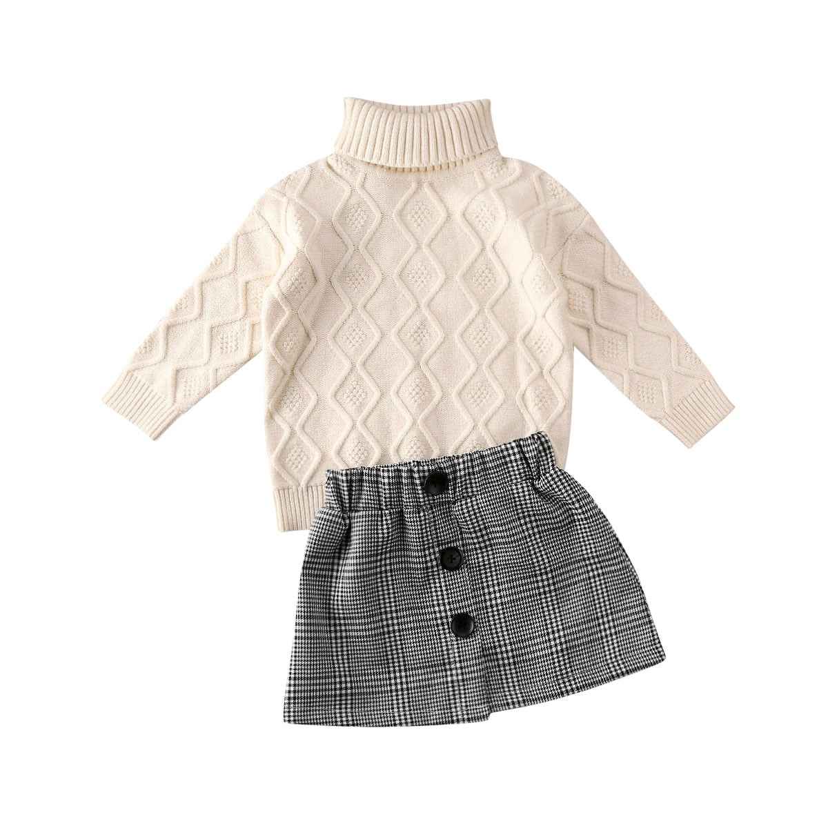 Children's 2-piece set with plaid skirt