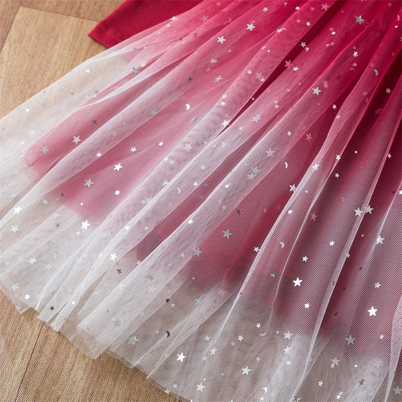 Children's dress with tulle skirt and glitter