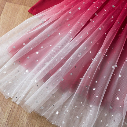 Children's dress with tulle skirt and glitter