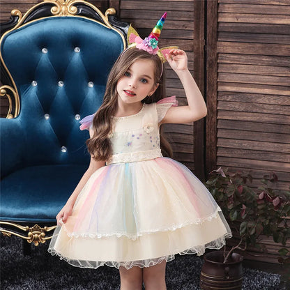 Children's Party Dress + Unicorn Tiara