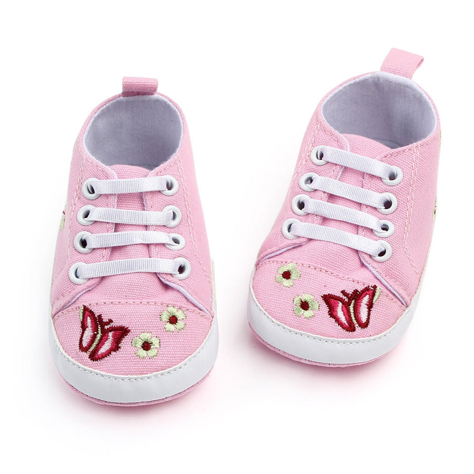 Embroidered Butterfly baby shoes