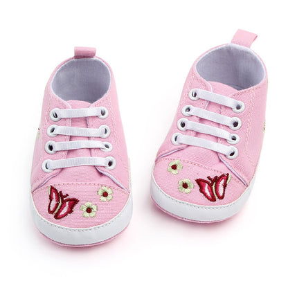 Embroidered Butterfly baby shoes