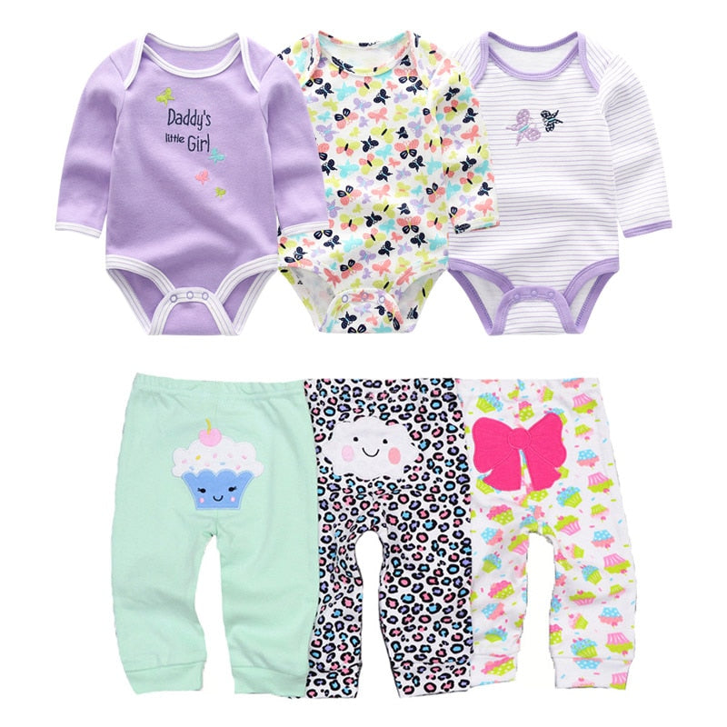 Kit 6 Pieces baby girl prints