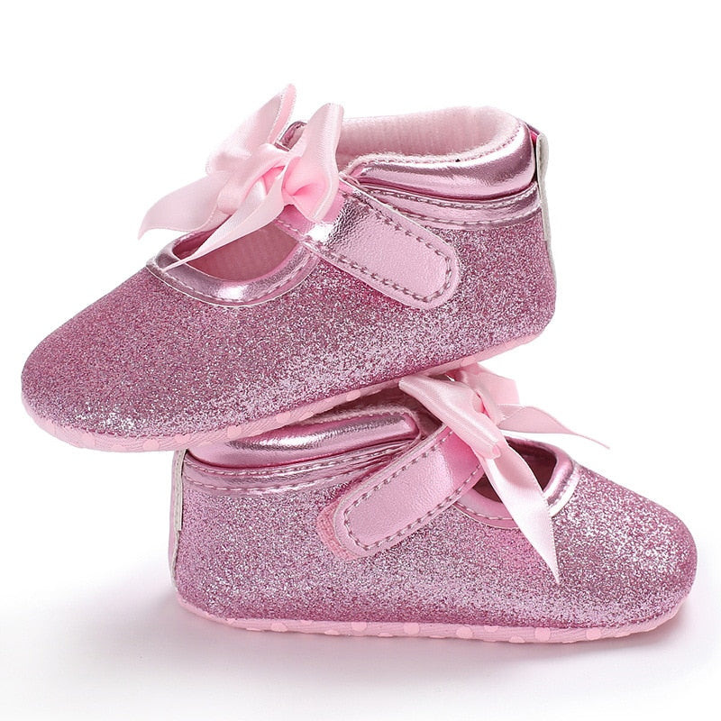 Shoe for Baby Girl delicate with glitter and bow