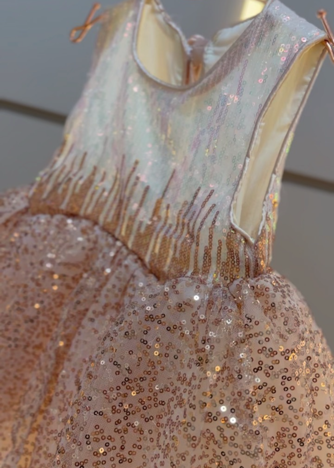 Children's Shiny Princess Dress with Bow