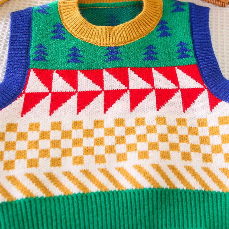 Men's Children's Set 3 Pieces Colorful Sweater