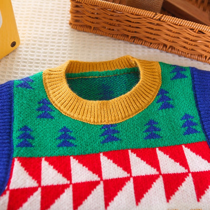 Men's Children's Set 3 Pieces Colorful Sweater