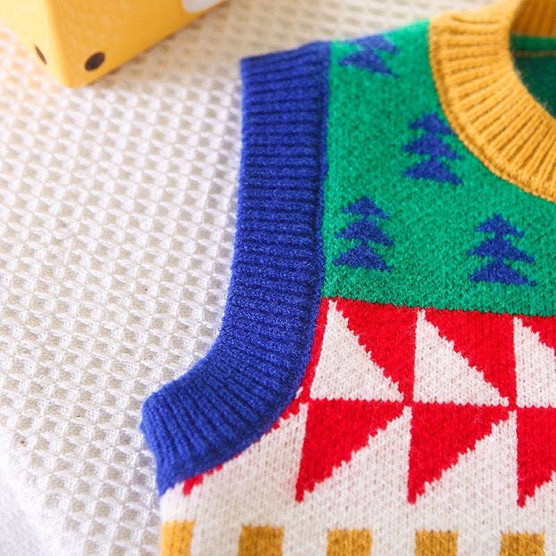 Men's Children's Set 3 Pieces Colorful Sweater