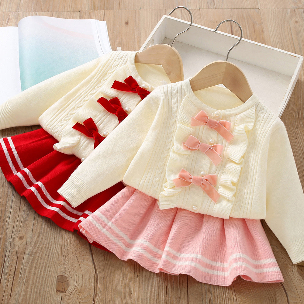 Girls' Bow Knit Set
