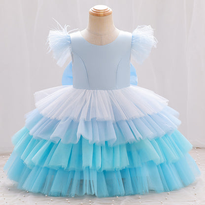 Children's Dress Tulle Ruffles and Bow