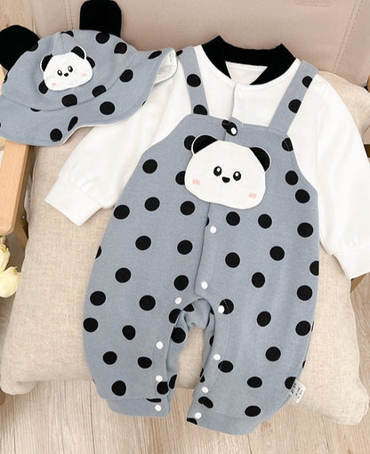 Children's Panda Hat Jumpsuit