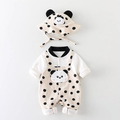 Children's Panda Hat Jumpsuit