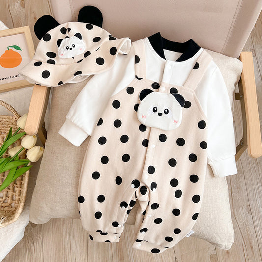 Children's Panda Hat Jumpsuit