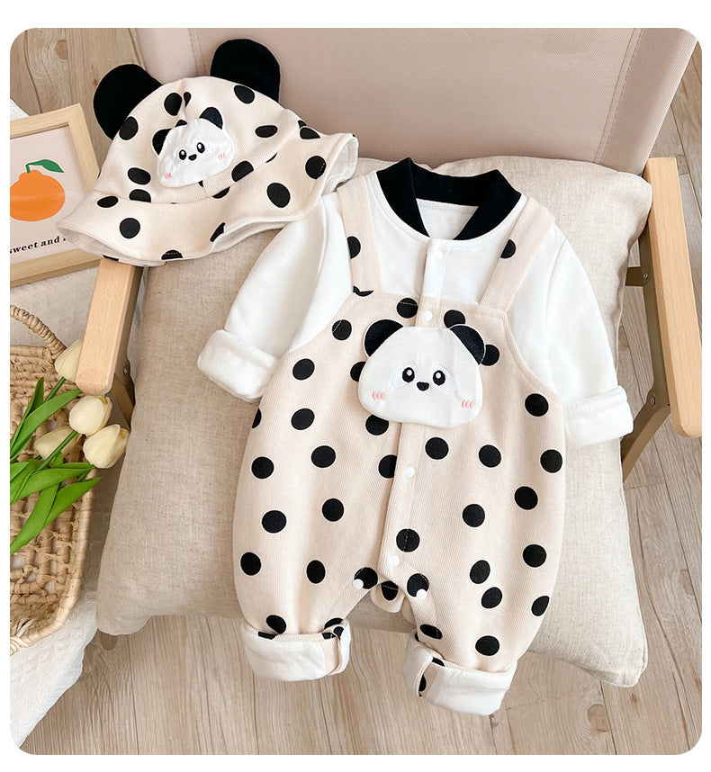 Children's Panda Hat Jumpsuit