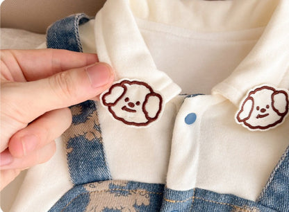 Children's Jumpsuit Buttons Puppy