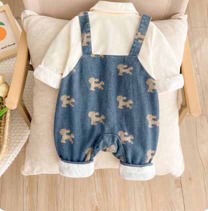 Children's Jumpsuit Buttons Puppy