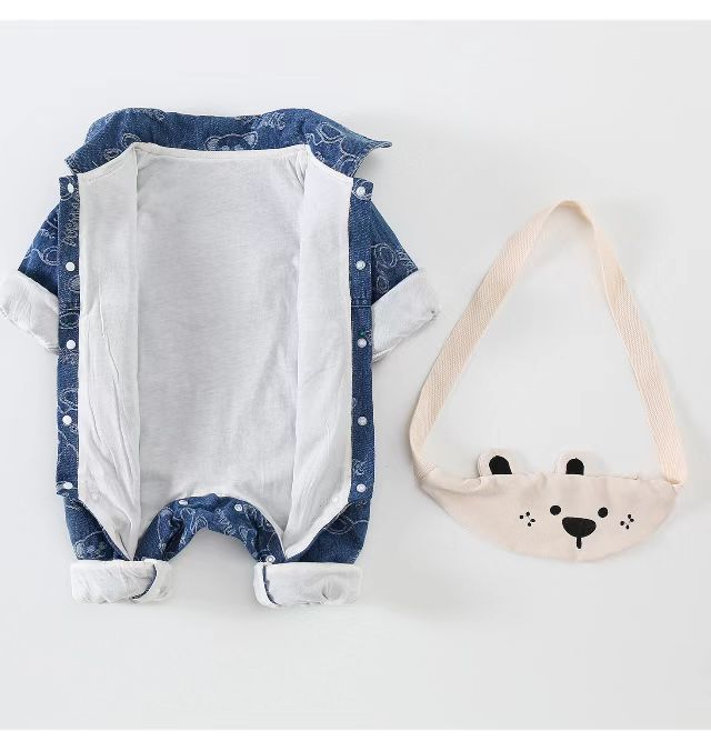 Children's Teddy Bear Jumpsuit + Bag