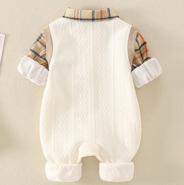 Children's Teddy Bear Plaid Jumpsuit