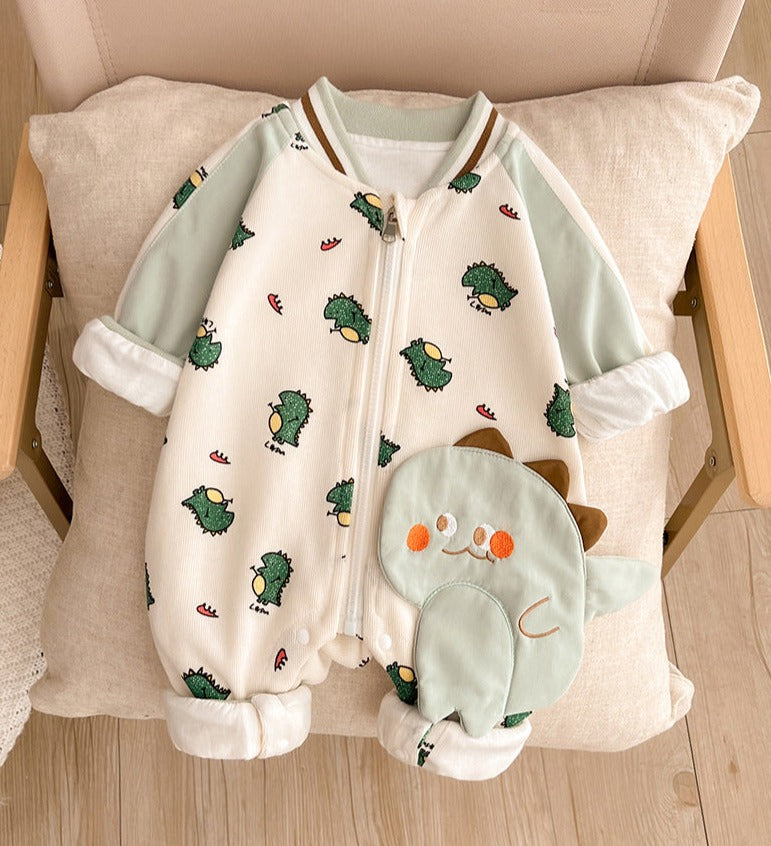 Children's Dinosaur Zipper Jumpsuit