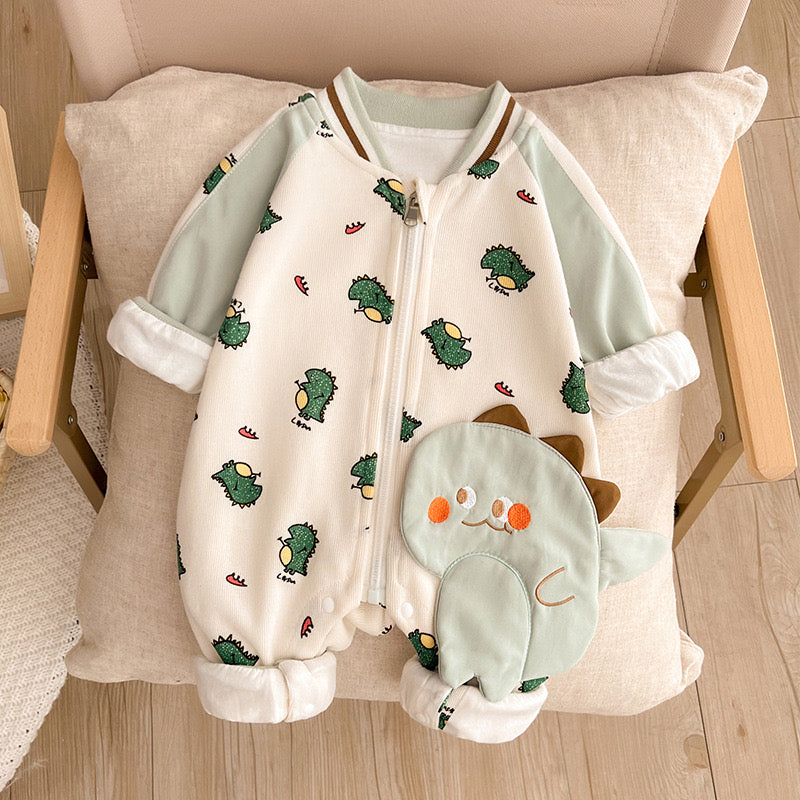 Children's Dinosaur Zipper Jumpsuit