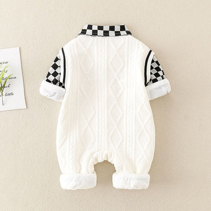 Children's Teddy Bear Plaid Jumpsuit