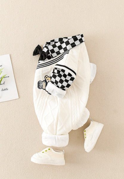 Children's Teddy Bear Plaid Jumpsuit