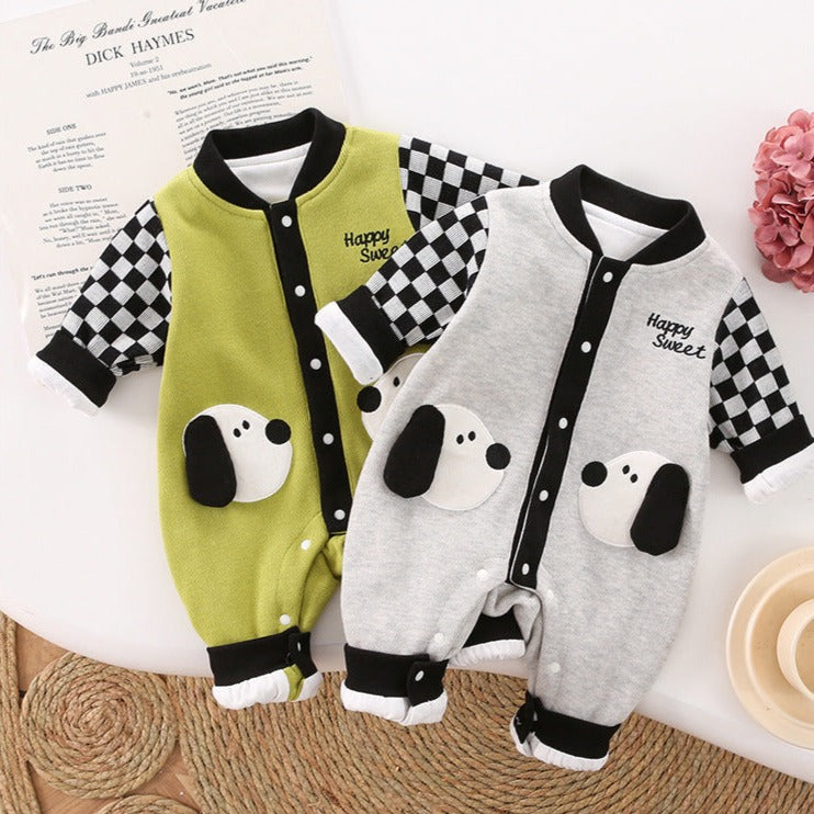 Children's Plaid Puppy Jumpsuit