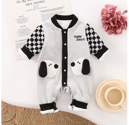 Children's Plaid Puppy Jumpsuit