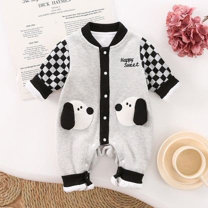 Children's Plaid Puppy Jumpsuit