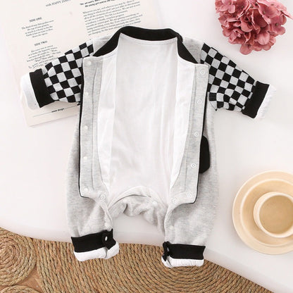 Children's Plaid Puppy Jumpsuit