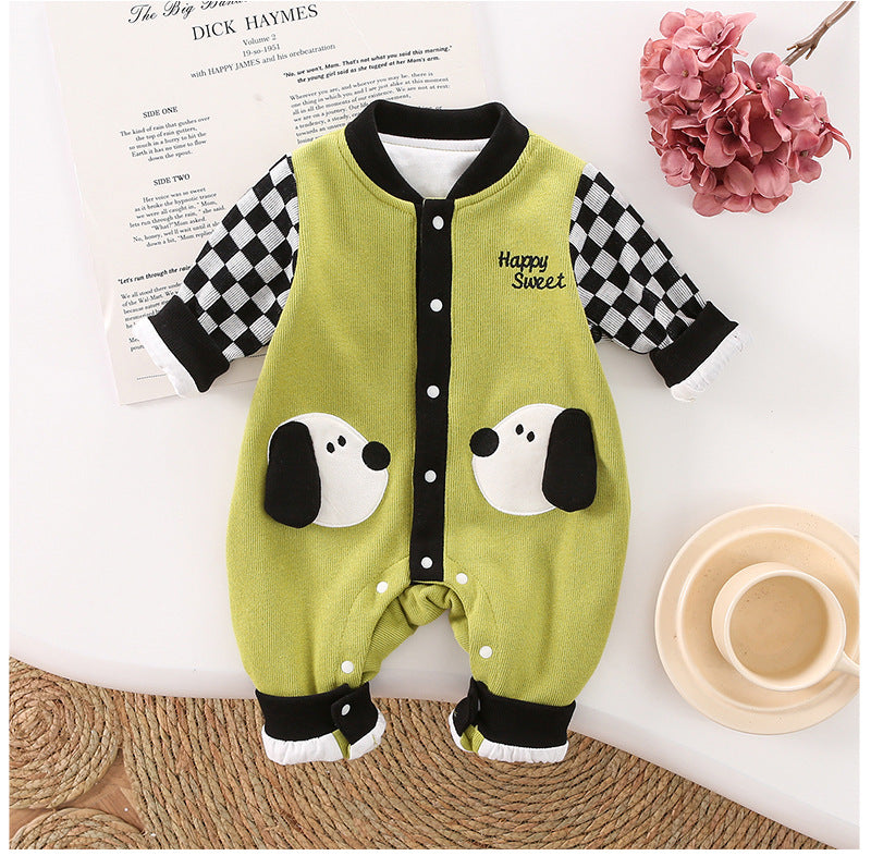 Children's Plaid Puppy Jumpsuit