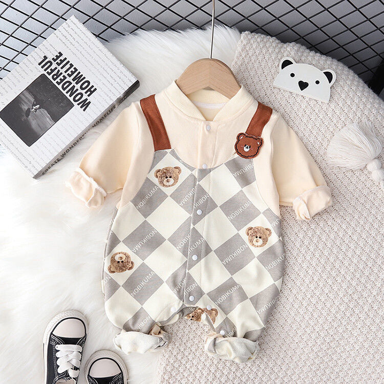 Children's Romper Buttons Teddy Bear