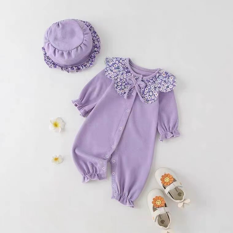 Women's Children's Jumpsuit Flowers + Hat