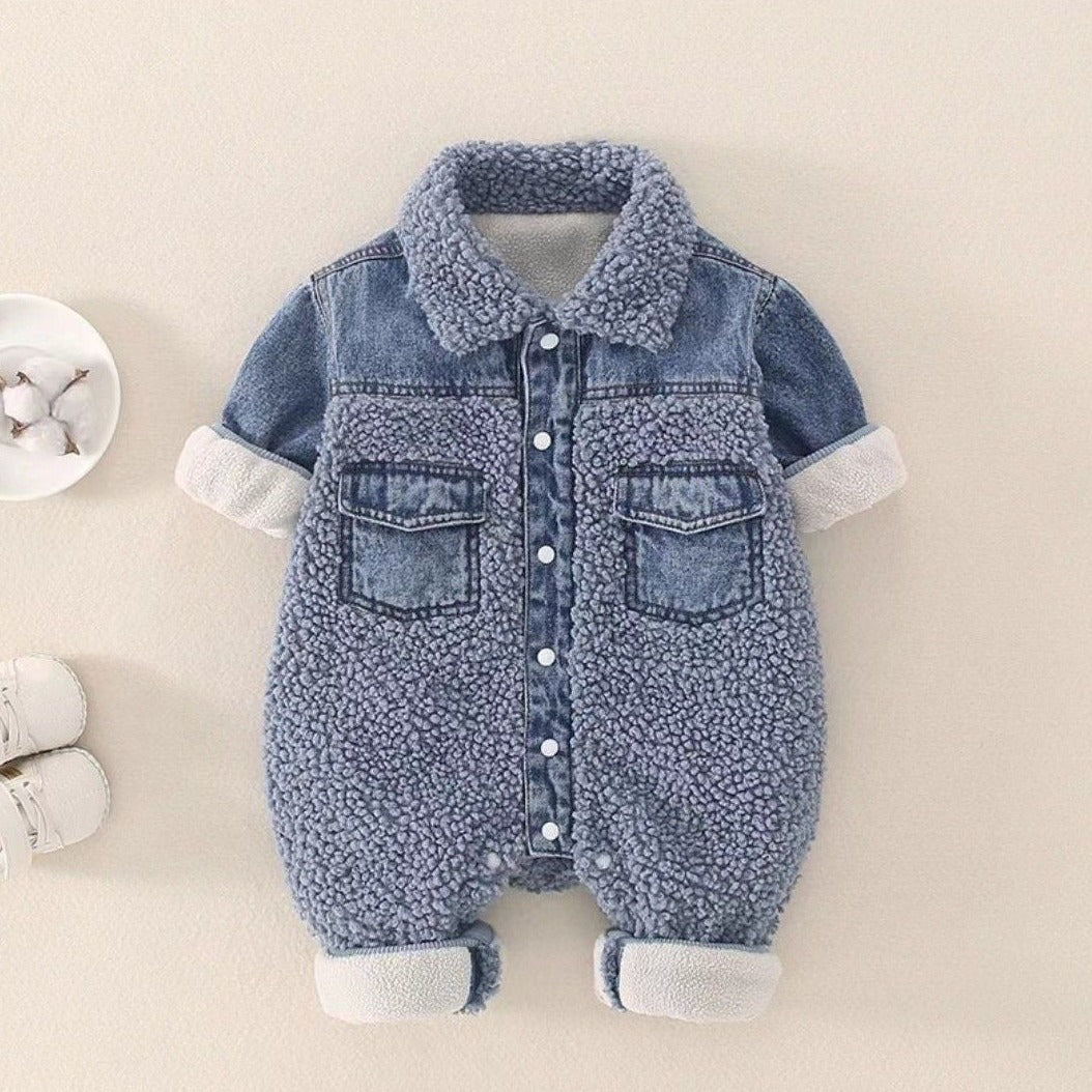 Children's Plush Jeans Jumpsuit