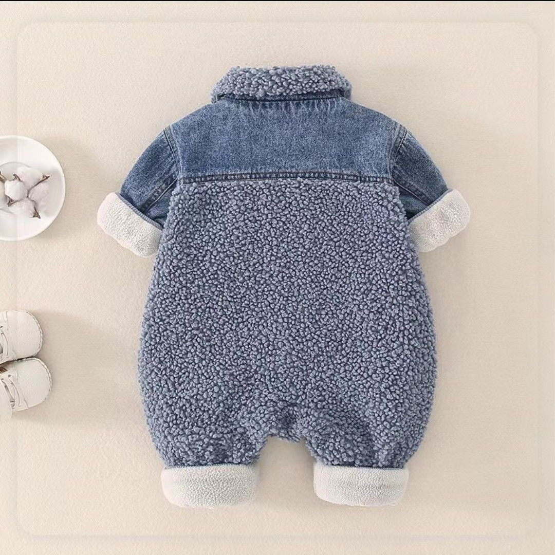 Children's Plush Jeans Jumpsuit