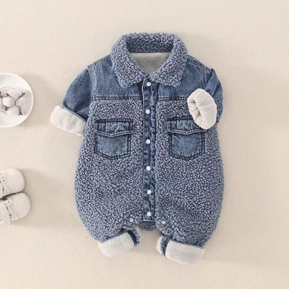 Children's Plush Jeans Jumpsuit