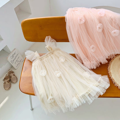 Children's Tulle Dress with Flowers