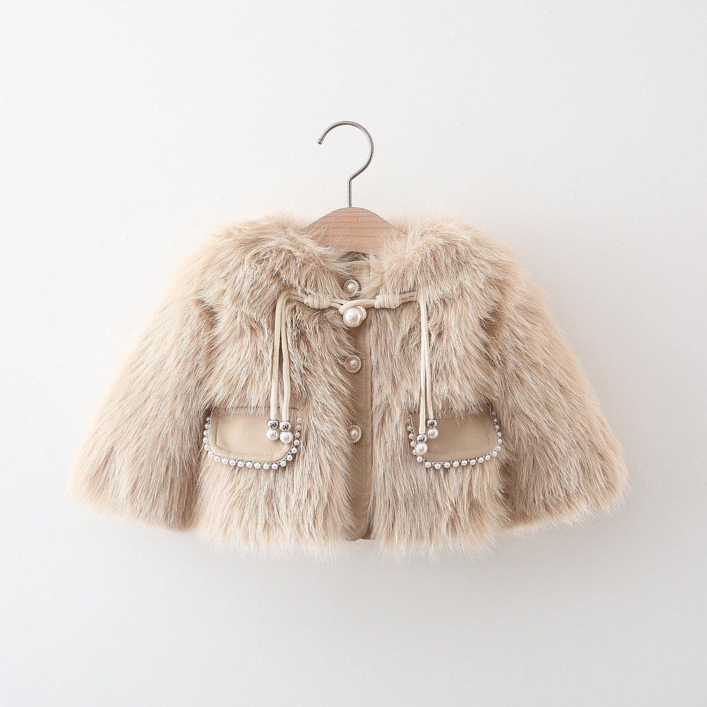 Women's Children's Coat Fur and Pearls