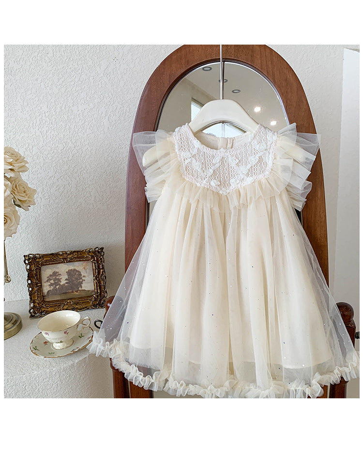 Children's Tulle Ruffles and Flowers Dress